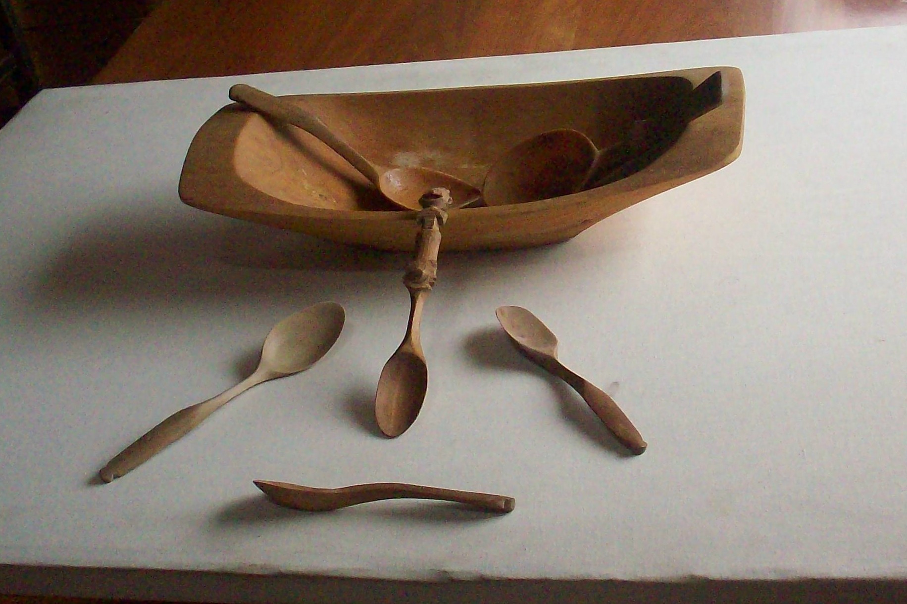 Hand carved bowl and spoon